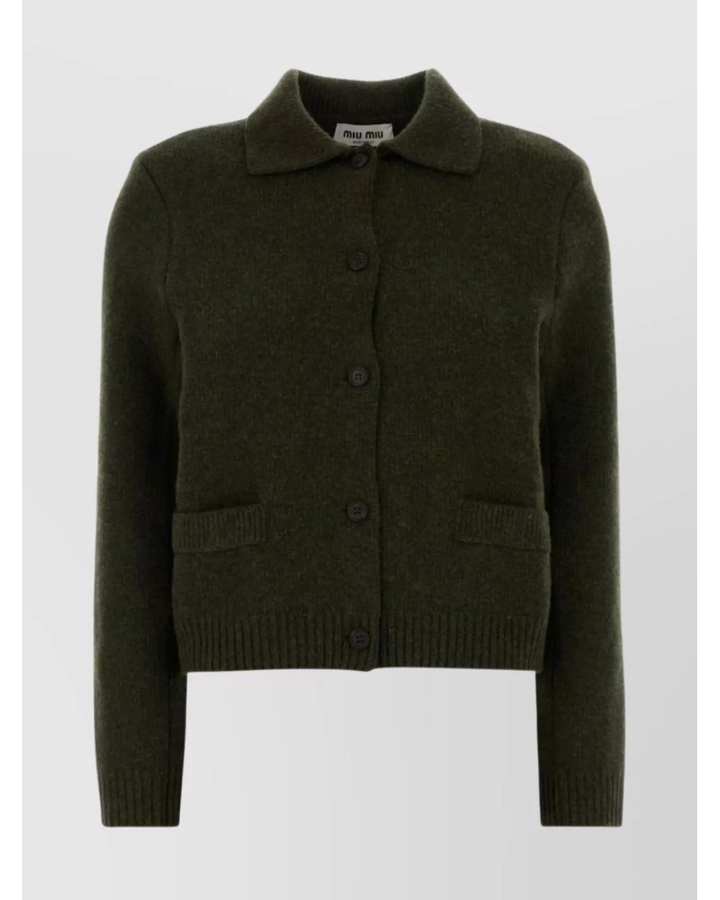 Miu Miu Green Wool Cardigan