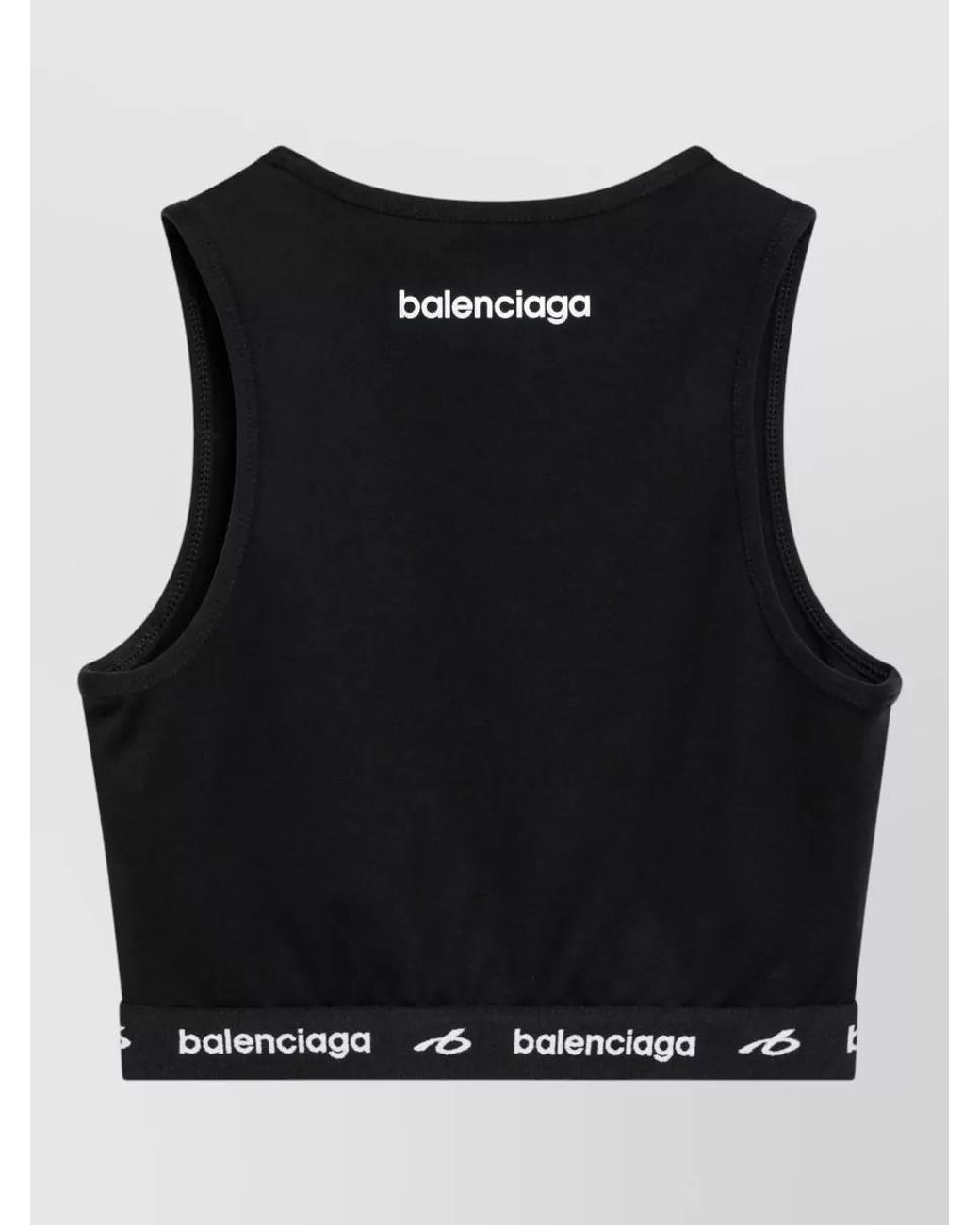 Balenciaga Black Scoop Neck Technical Bra Tank Top