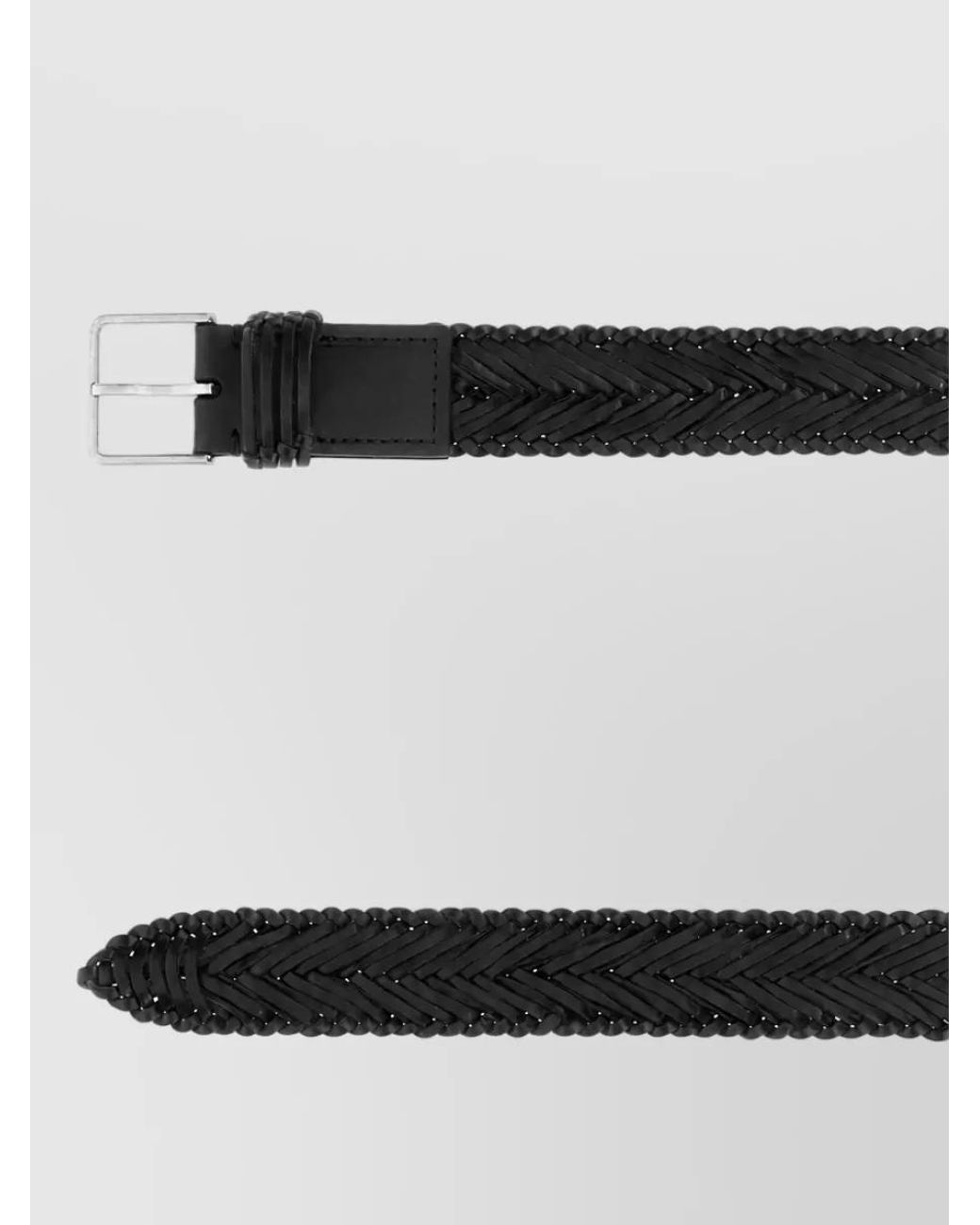 The Row Black Leather Belt for men