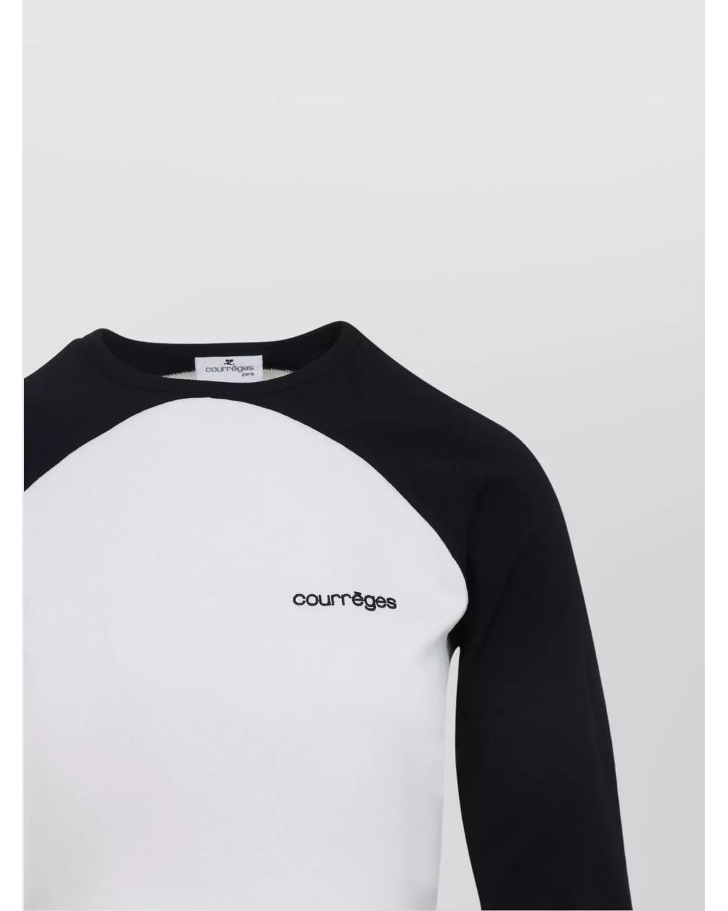 Courreges Black Cotton Logo-Print Long-Sleeve T-Shirt