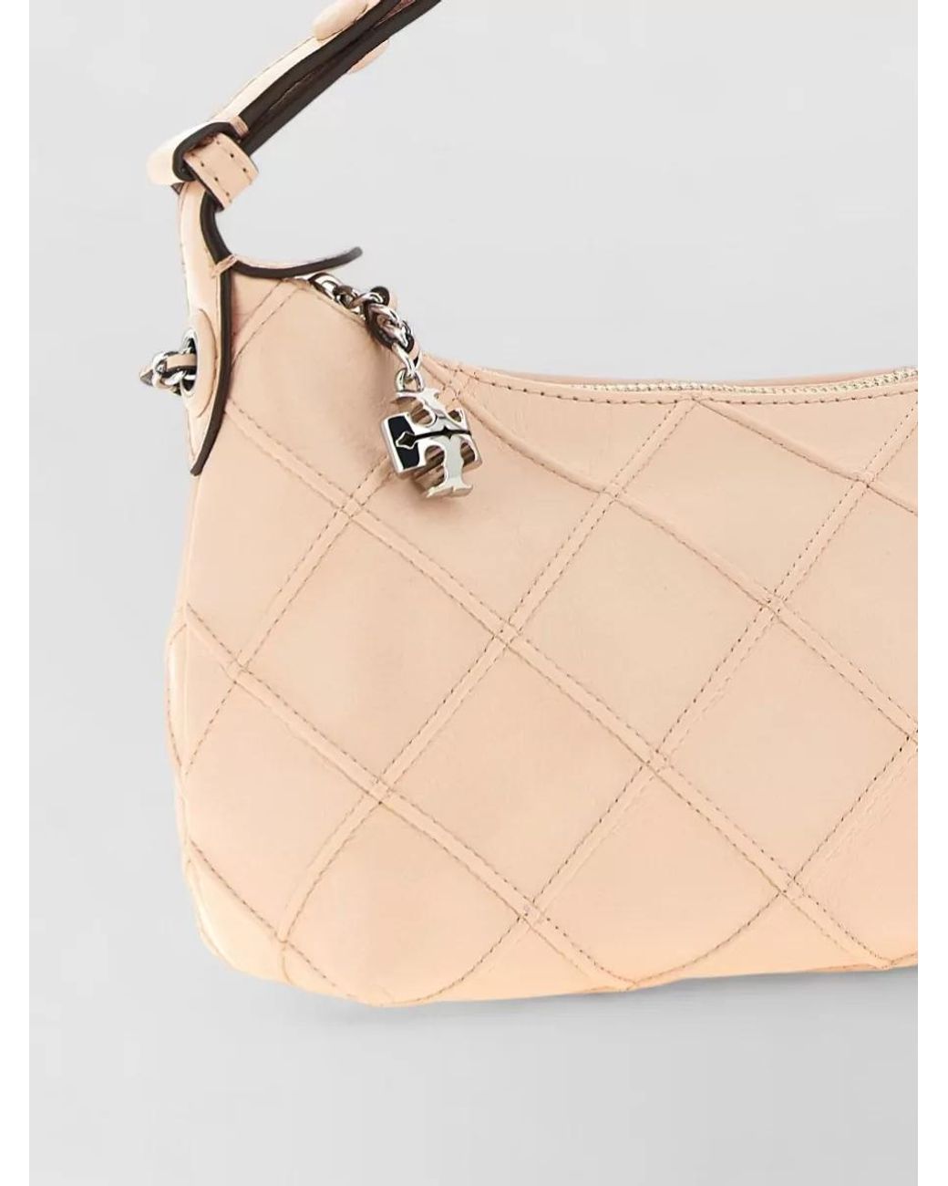 Tory Burch Natural Fleming Leather Shoulder Bag