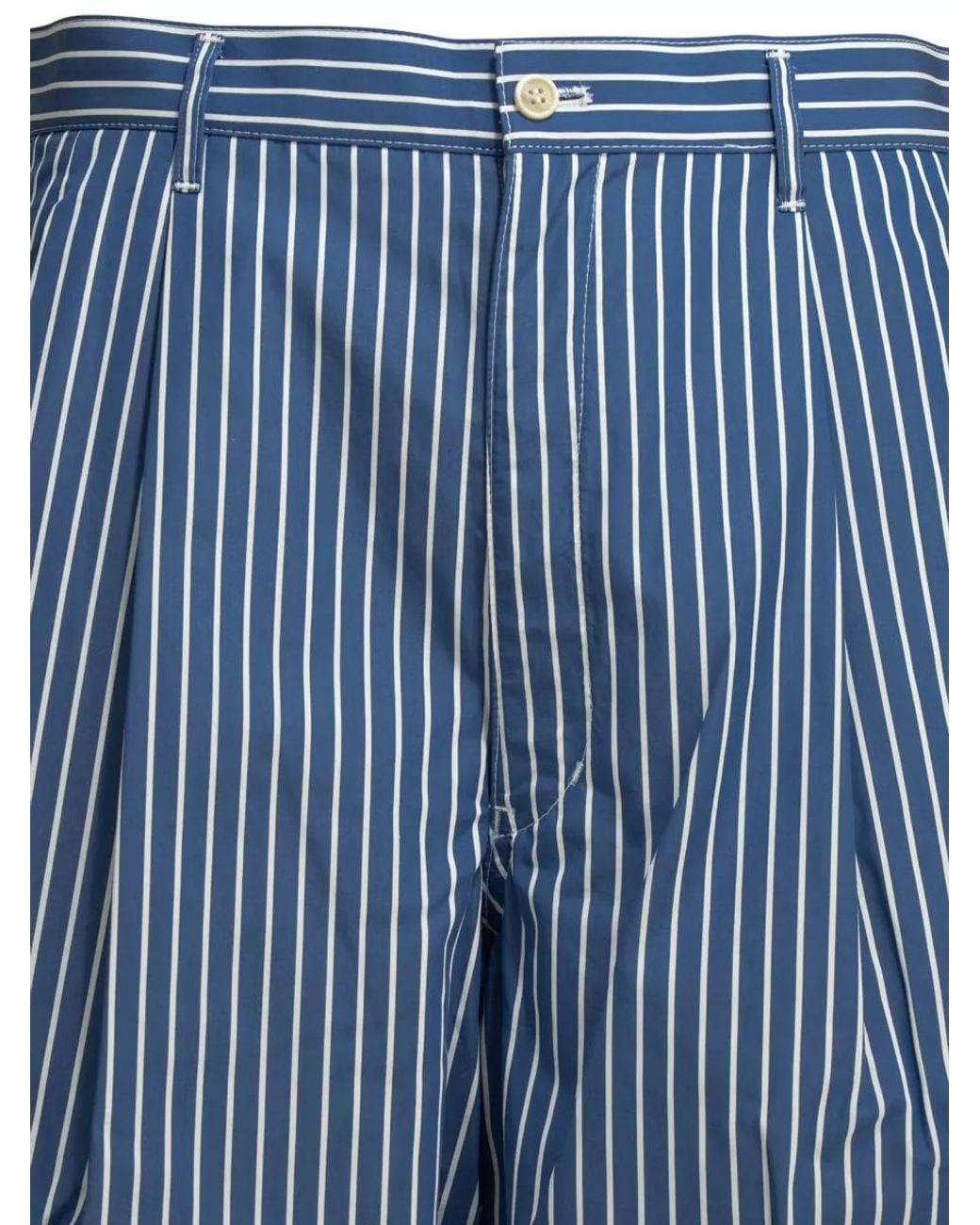 Comme des Garçons Blue Striped Swim Shorts for men