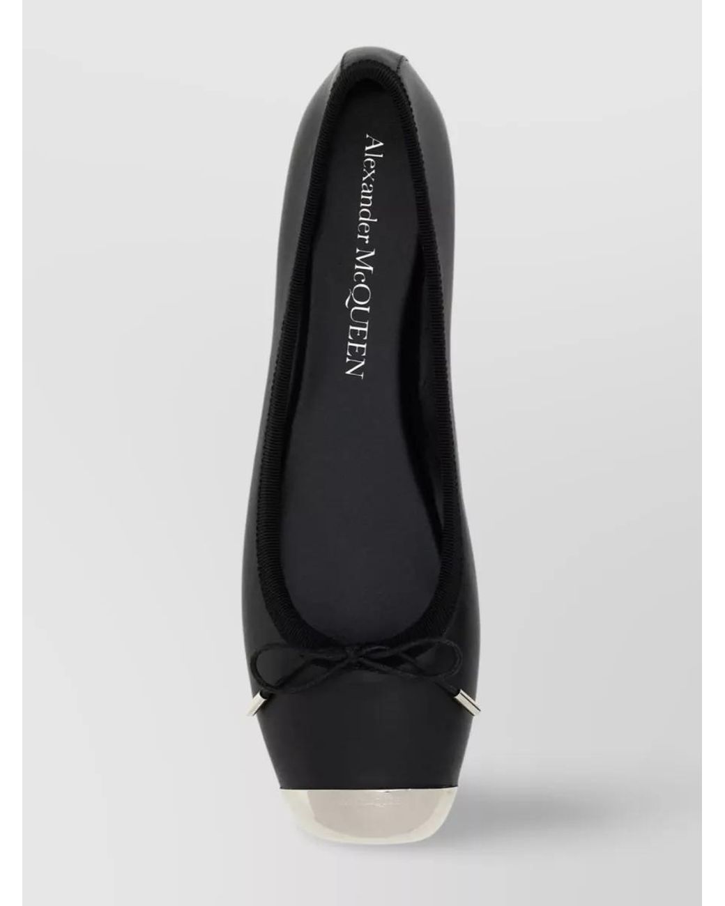 McQueen White Leather Punk Ballerina Shoes