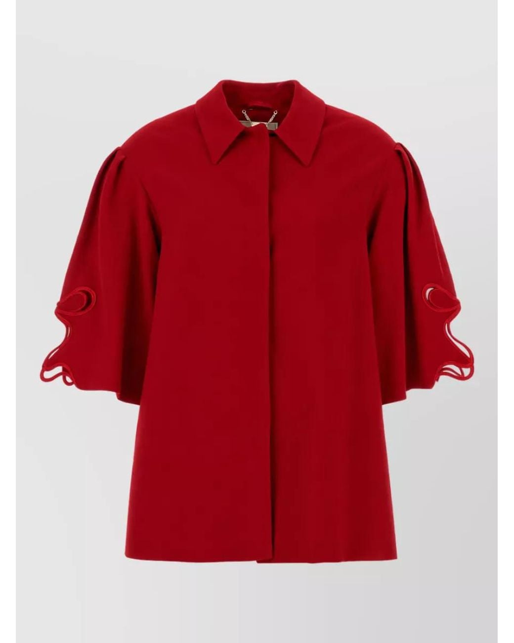Blumarine Red Oversized Single Breasted Coat
