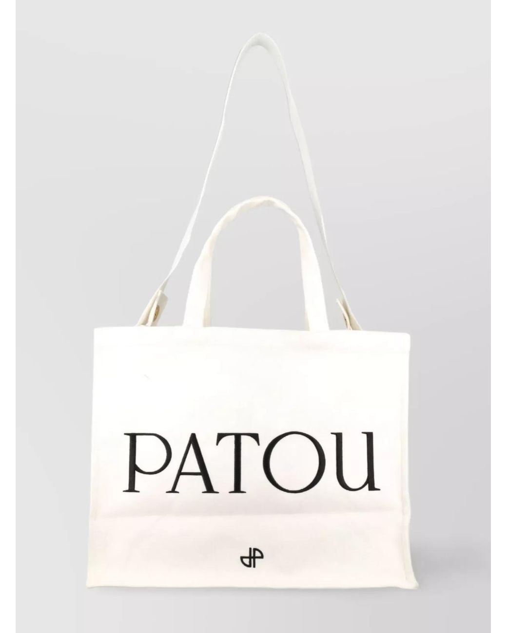 Patou White Large Cotton Tote Bag