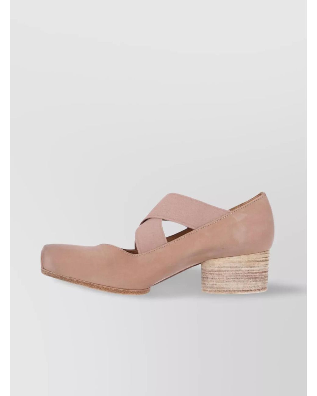 Uma Wang Pink Leather Square-Toe Ballet Pumps
