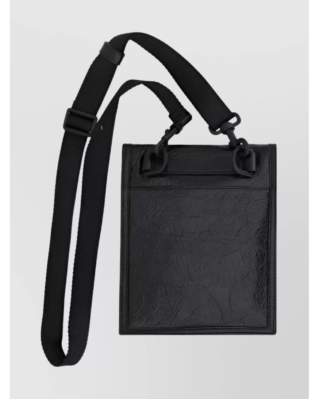 Balenciaga Black Leather Explorer Crossbody Bag for men