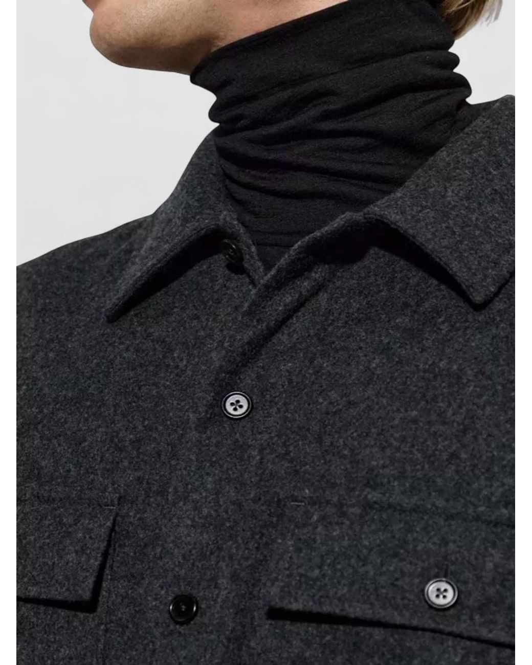 Jil Sander Blue Virgin Wool Shirt Jacket for men