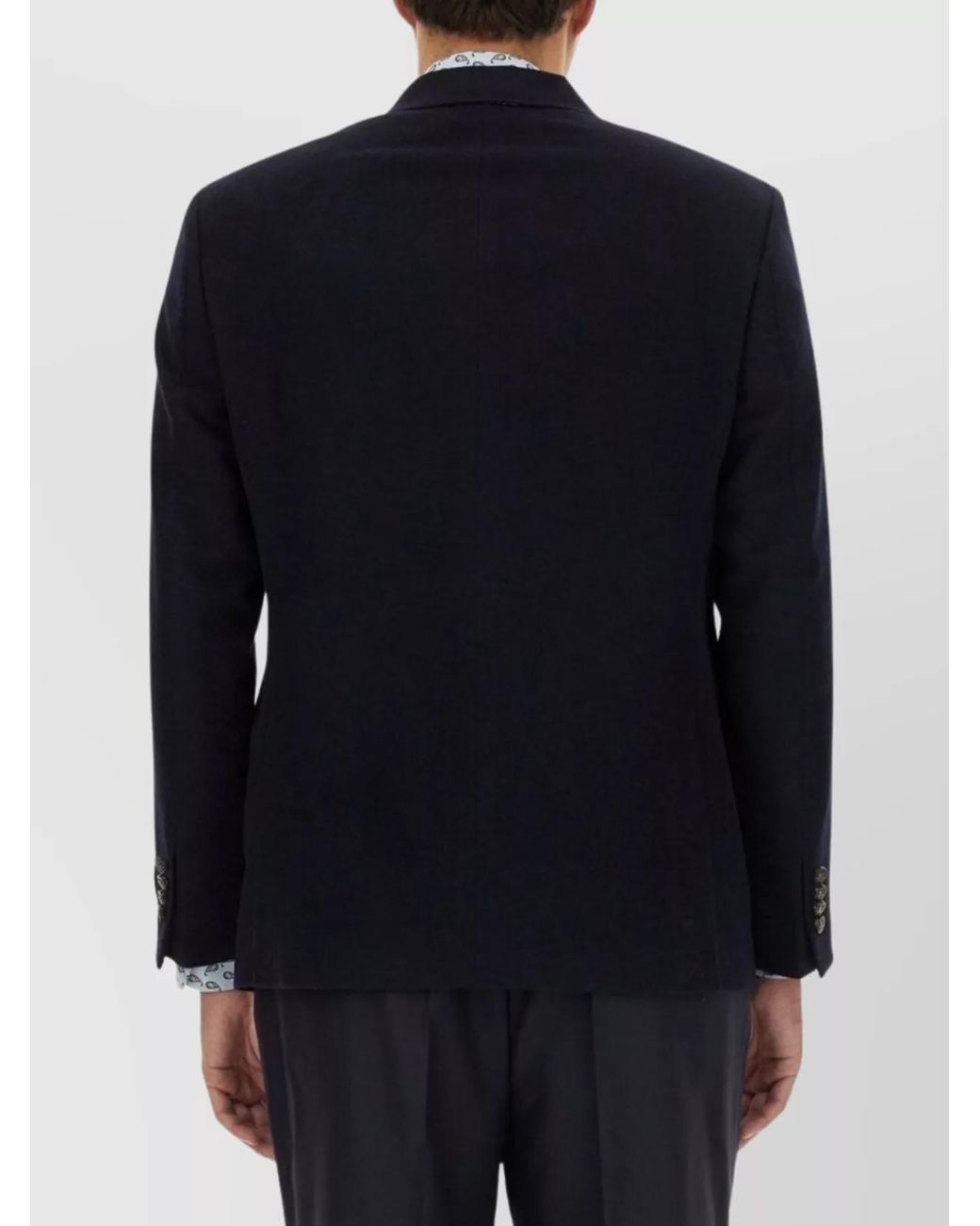 Etro Blue Cashmere Single-Breasted Blazer for men