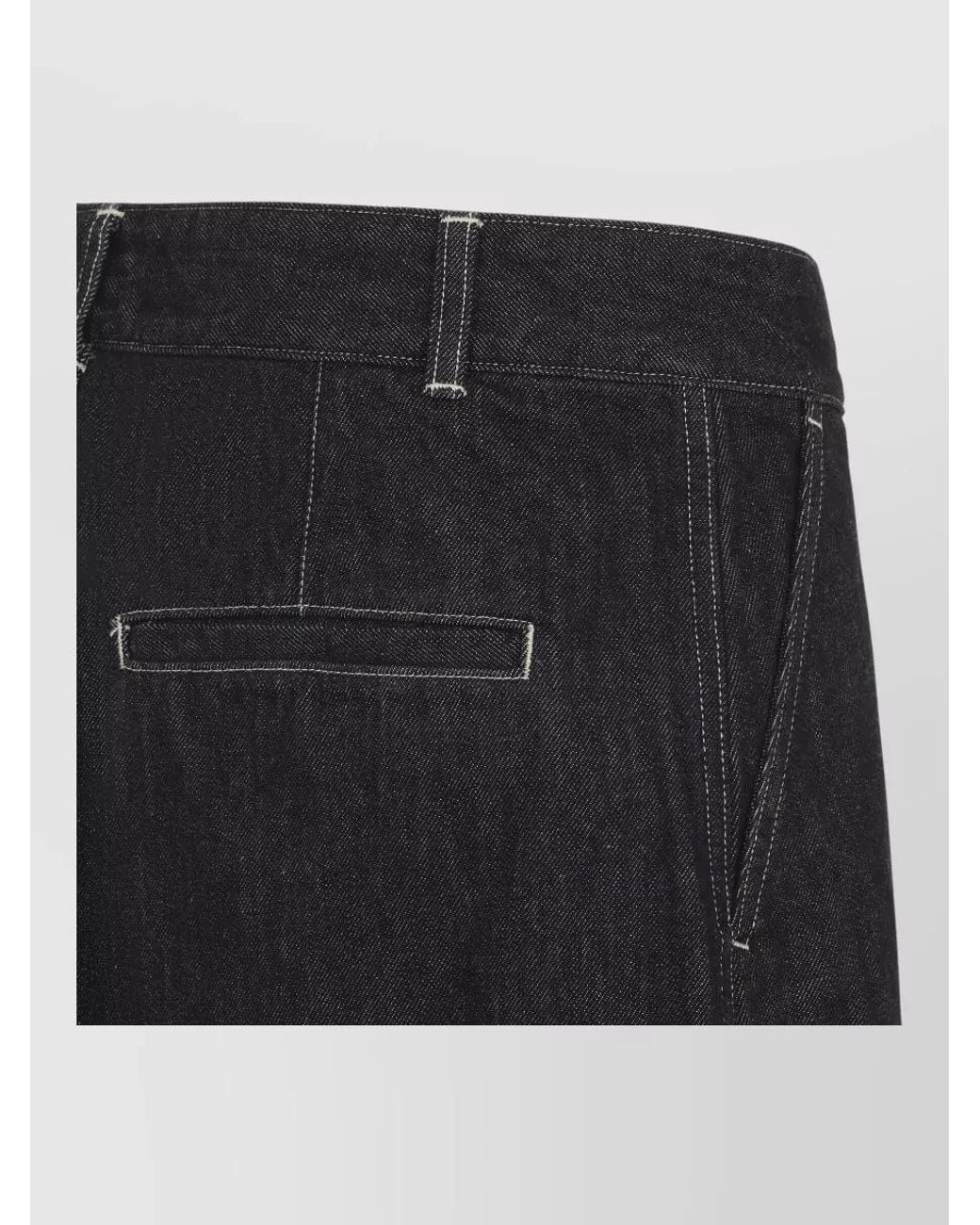 Studio Nicholson Blue Denim High-Rise Curved Wide-Leg Jeans for men