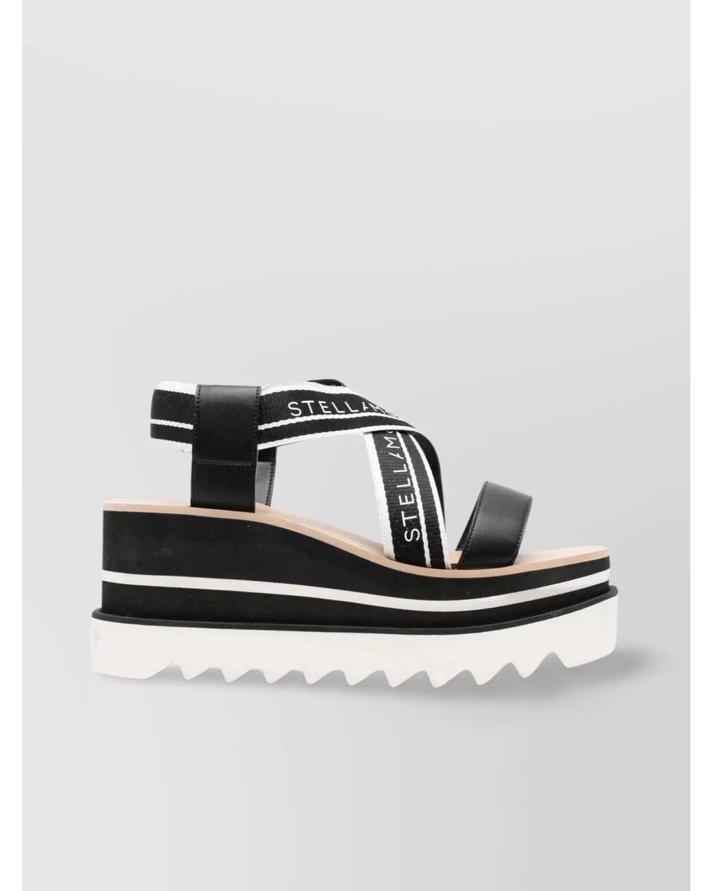 Stella McCartney Metallic Striped Platform Sandals