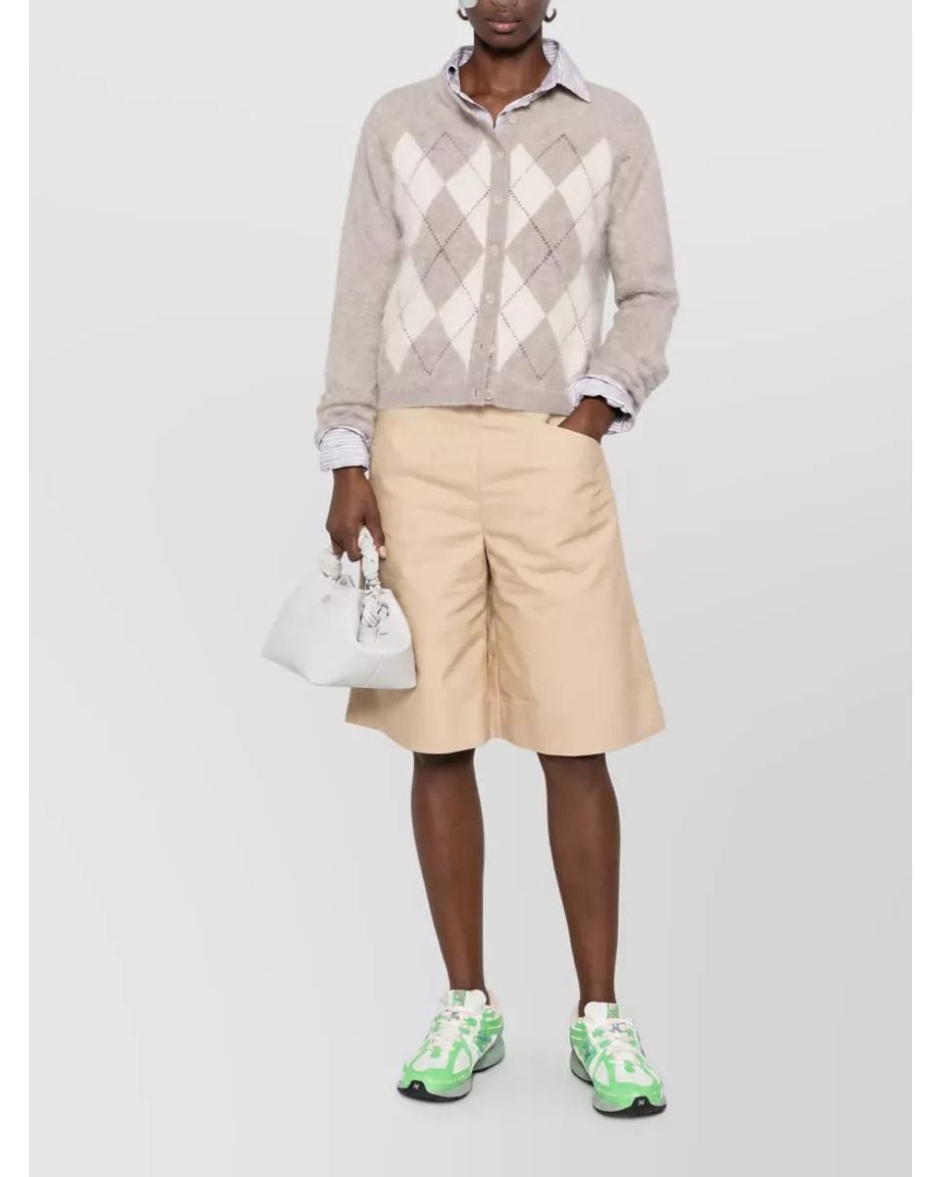 Ganni Natural Organic Cotton Bermuda Shorts