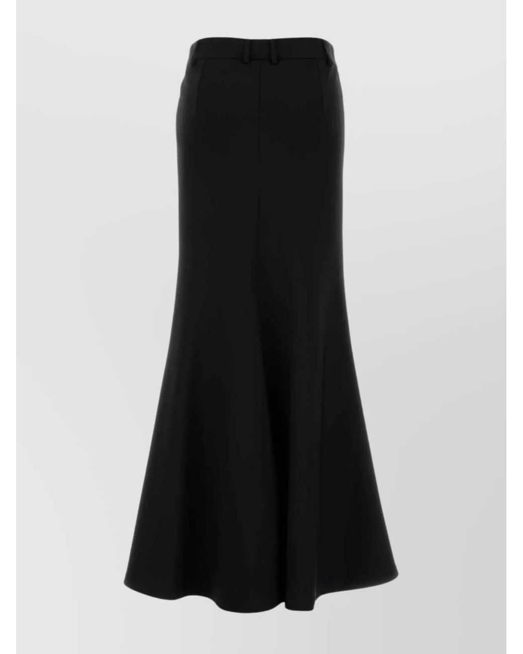 Balenciaga Black Wool Godet Maxi Skirt