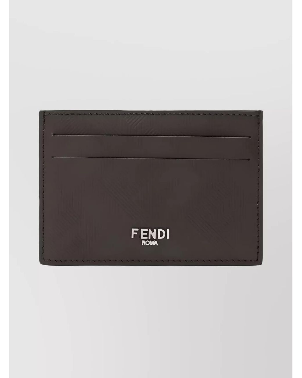Fendi Brown Leather Cardholder for men