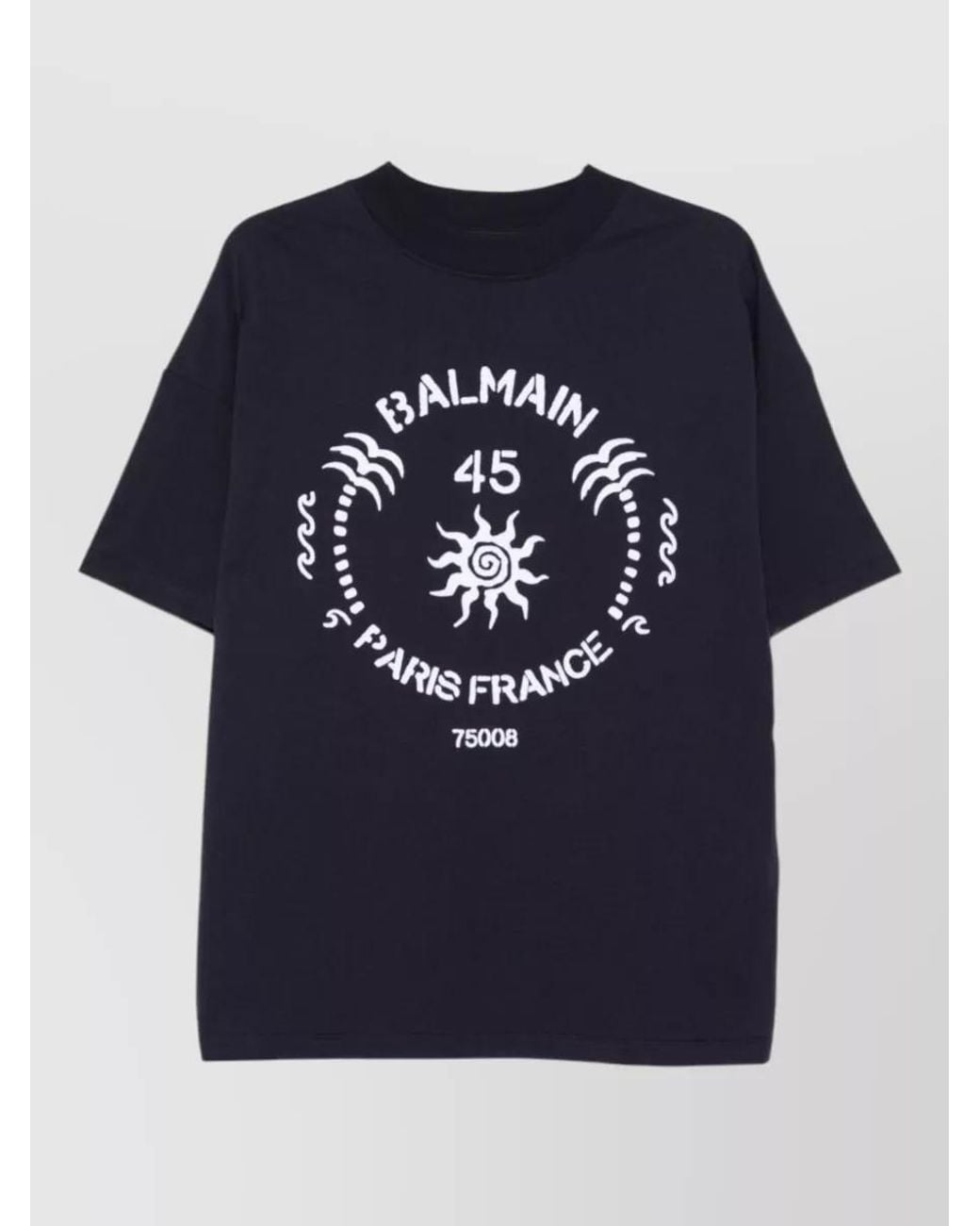 Balmain Blue Short-Sleeve T-Shirt for men