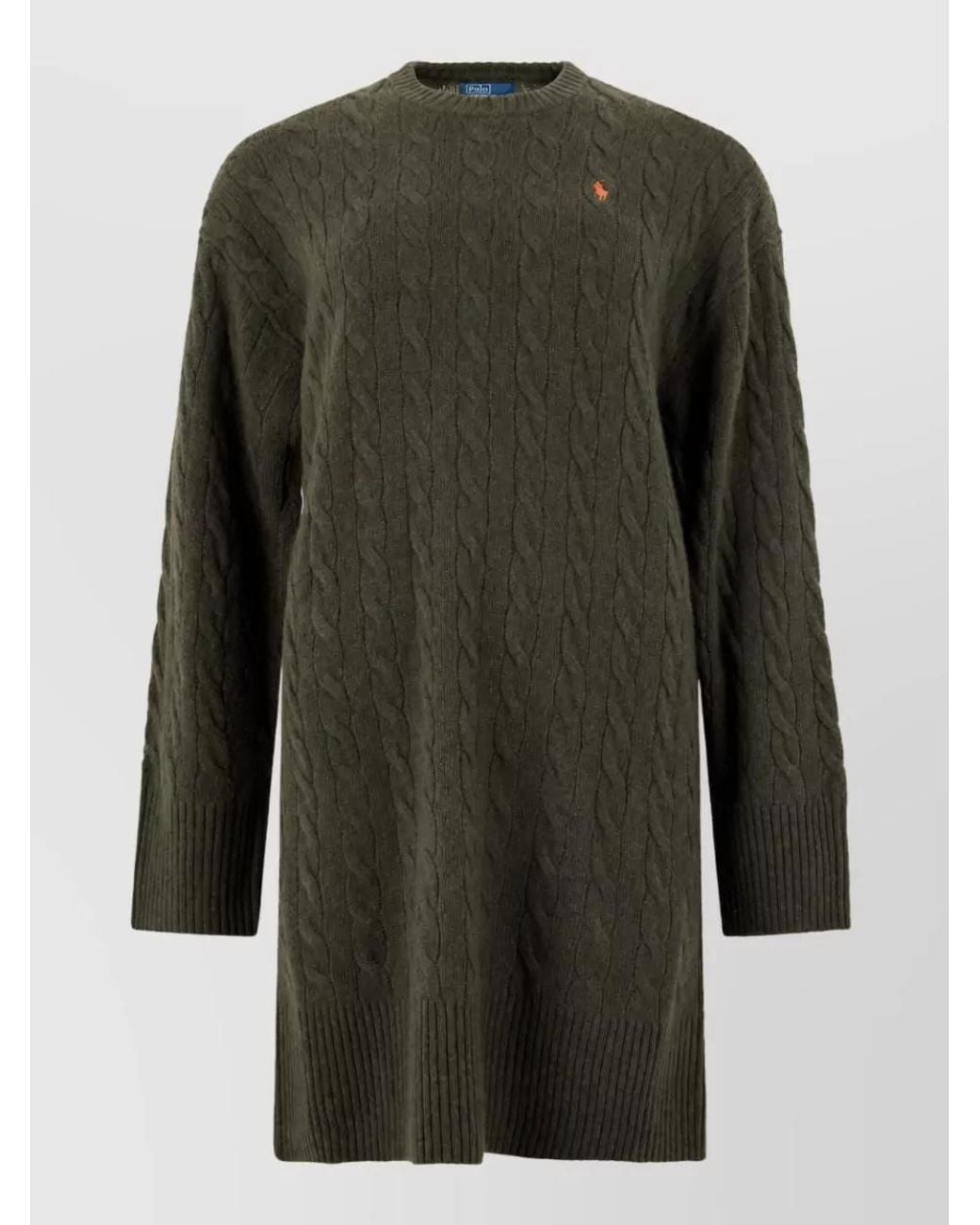 Polo Ralph Lauren Green Cashmere Wool Long-Sleeve Knit Dress