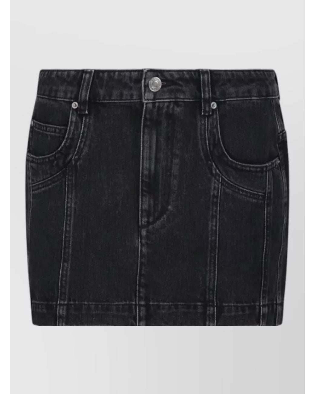 Isabel Marant Black Cotton Fitted Mini Skirt