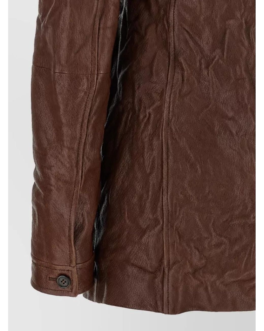 Miu Miu Brown Leather Long-Sleeve Mini Dress