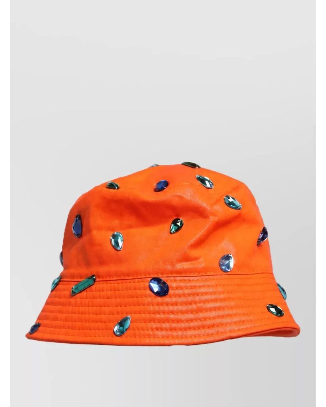 Dolce & Gabbana Orange Crystal Embellished Bucket Hat