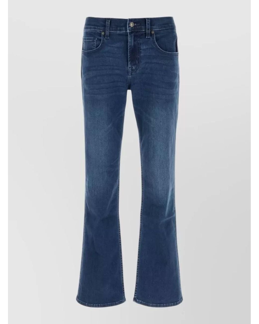 7 For All Mankind Blue Stretch Denim Bootcut Jeans for men