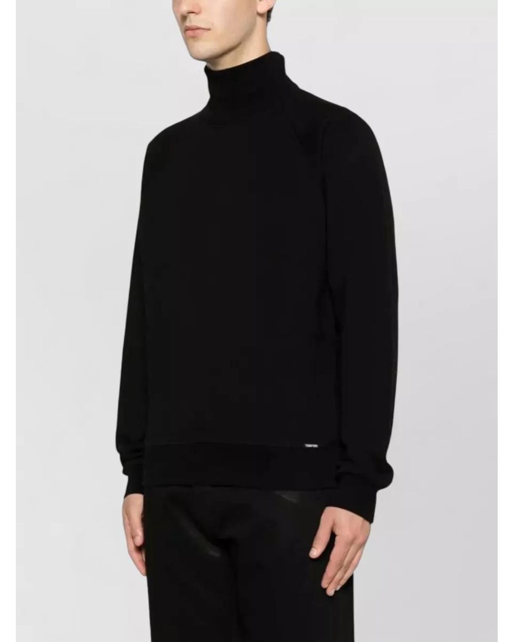 Tom Ford Black Organic Cotton Long-Sleeve Crew-Neck Sweatshirt for men