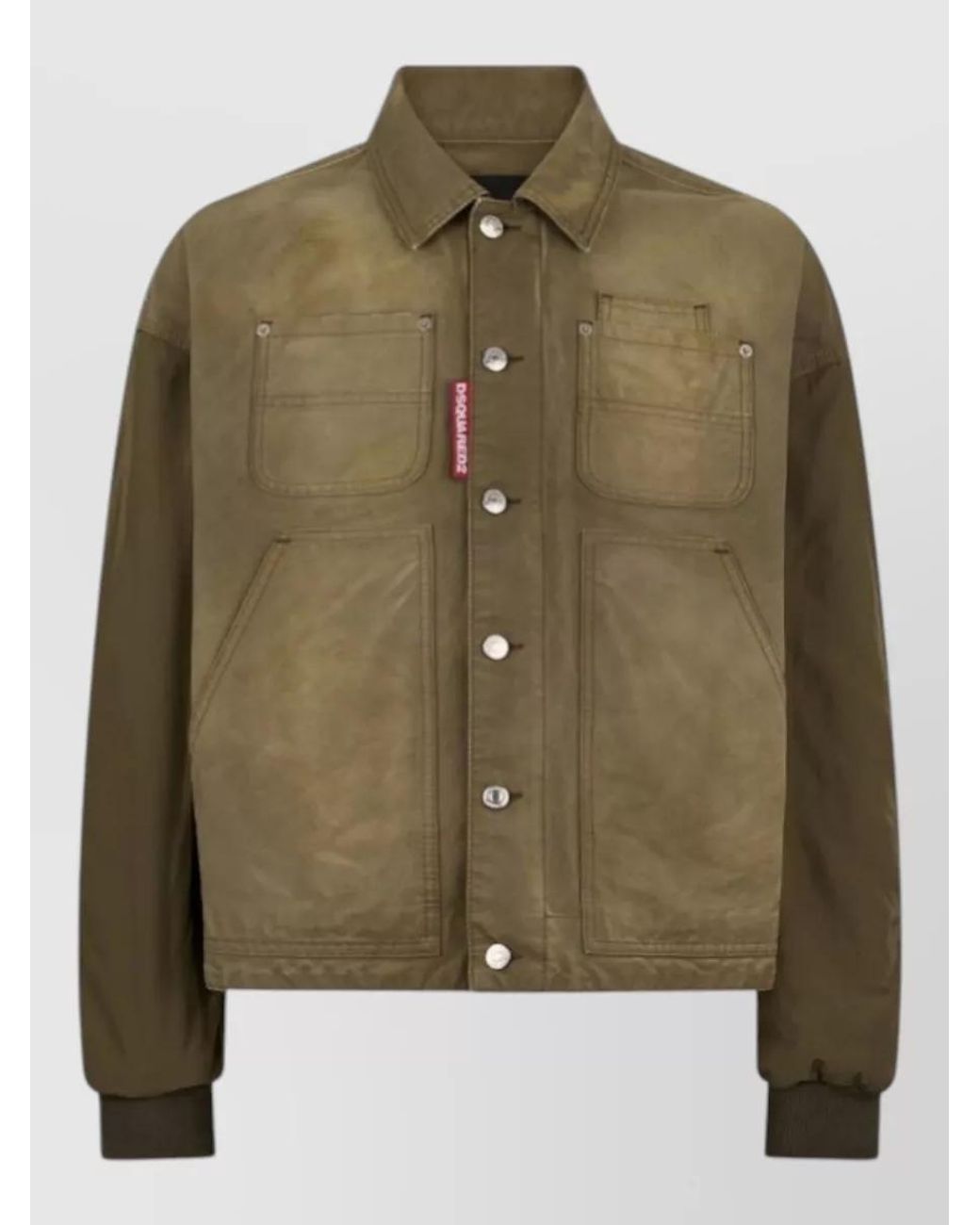 DSquared² Green Cotton Shirt Jacket for men