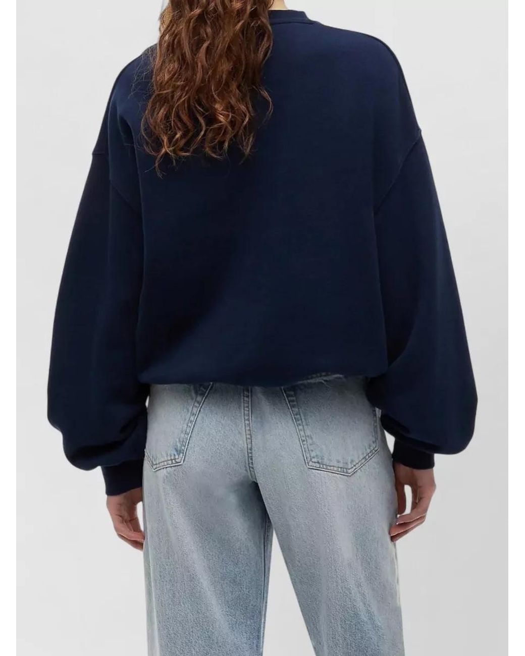 Tommy Hilfiger Blue Cotton Logo-Print Sweatshirt