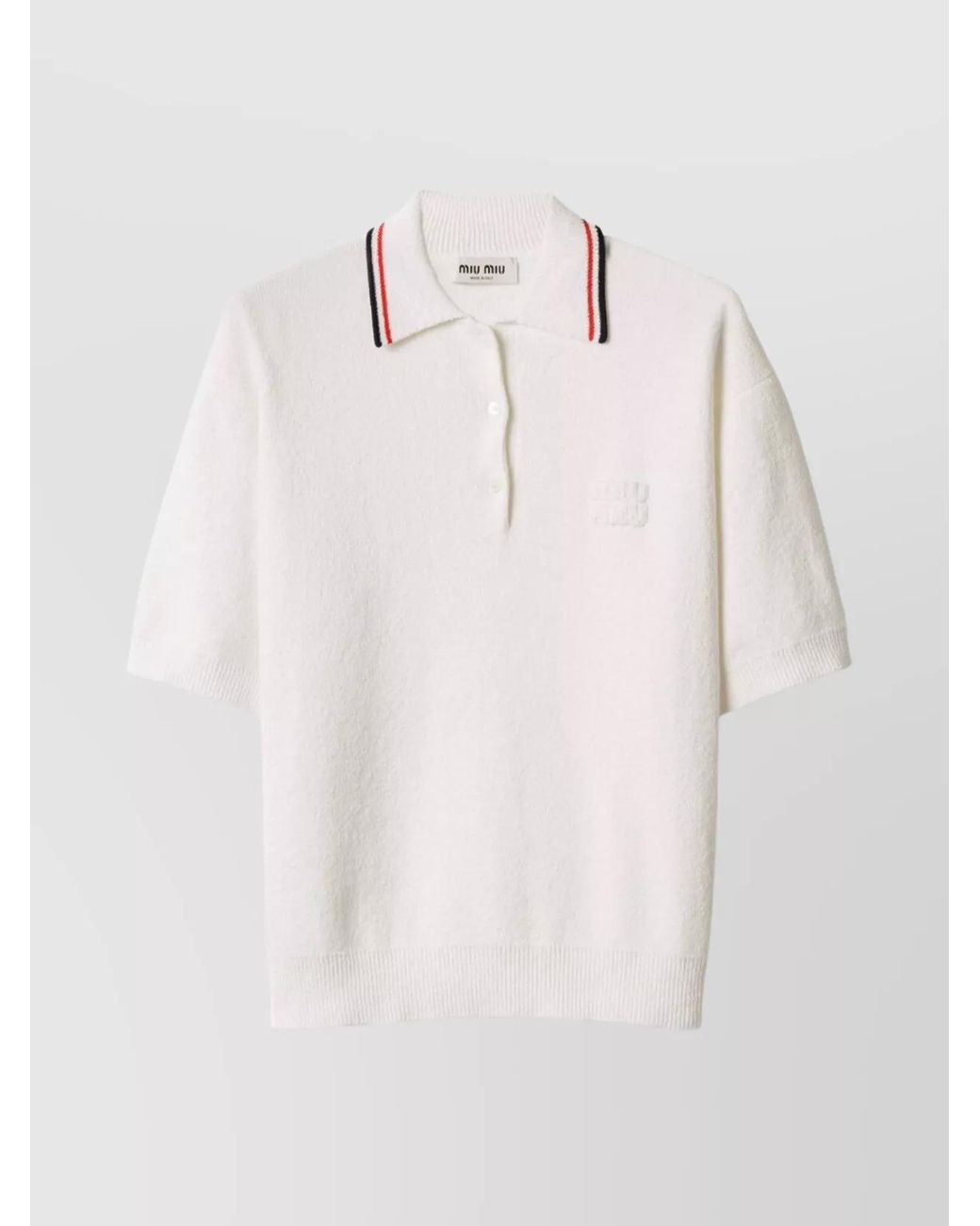 Miu Miu Natural Stretch Terry Polo Shirt
