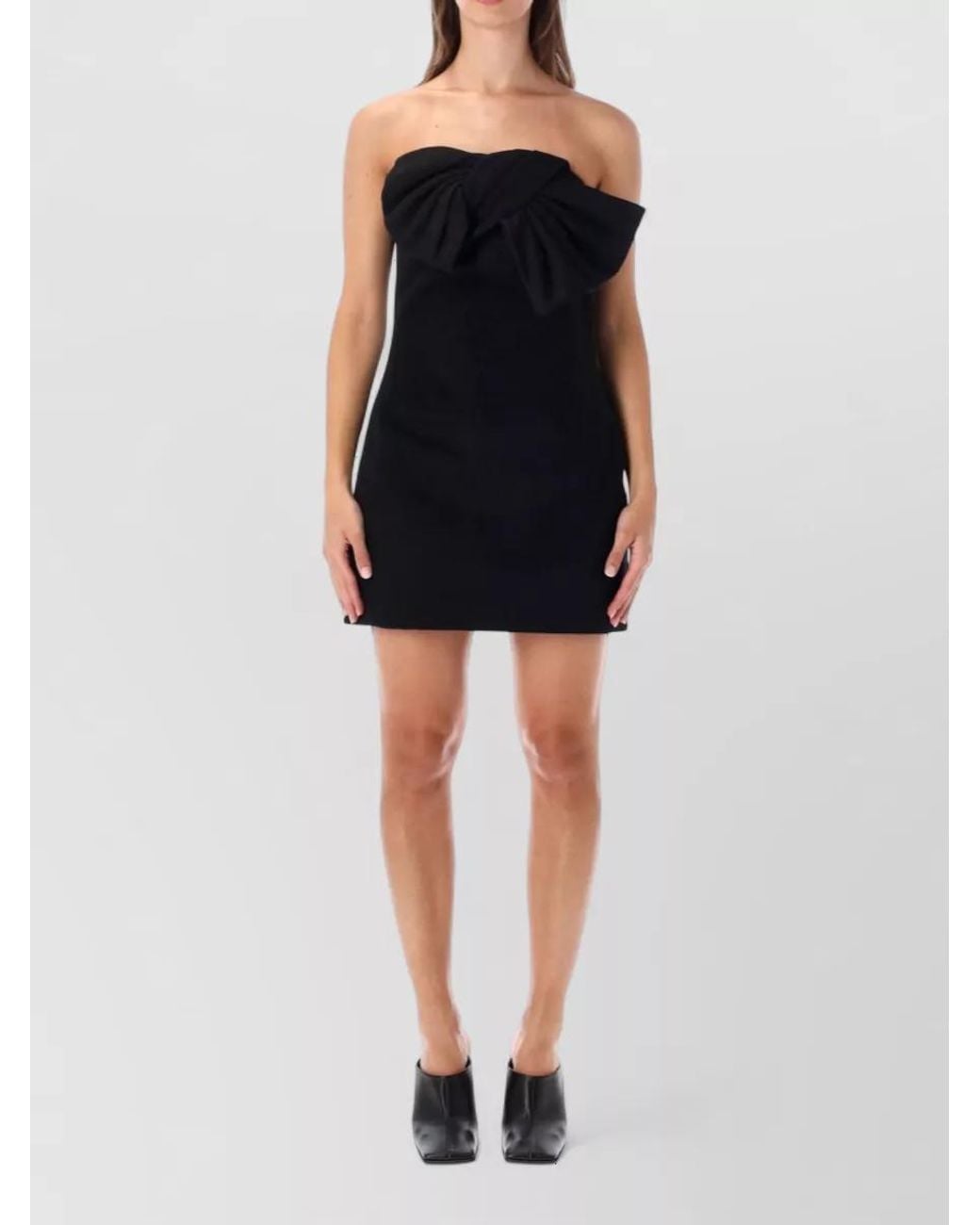7 For All Mankind Black Wool Cashmere Strapless Mini Dress