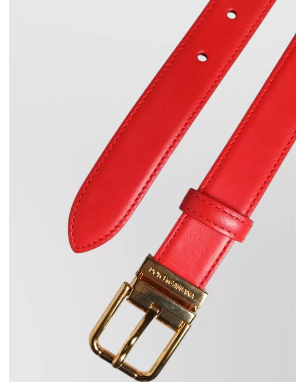 Dolce & Gabbana Red Leather Belt