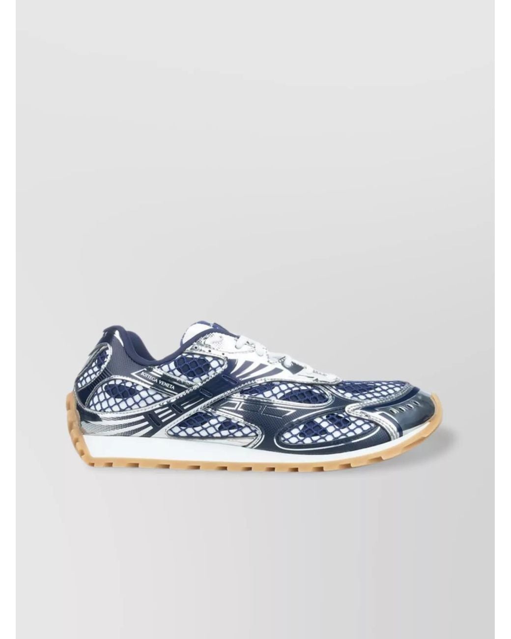 Bottega Veneta Blue Leather Orbit Low-Top Sneakers for men