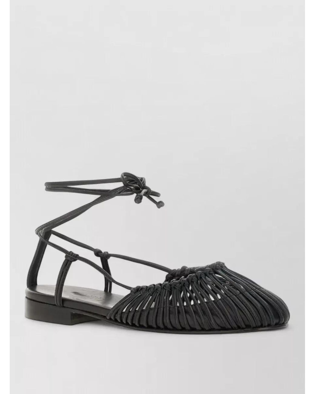 Hereu Black Leather Sandals
