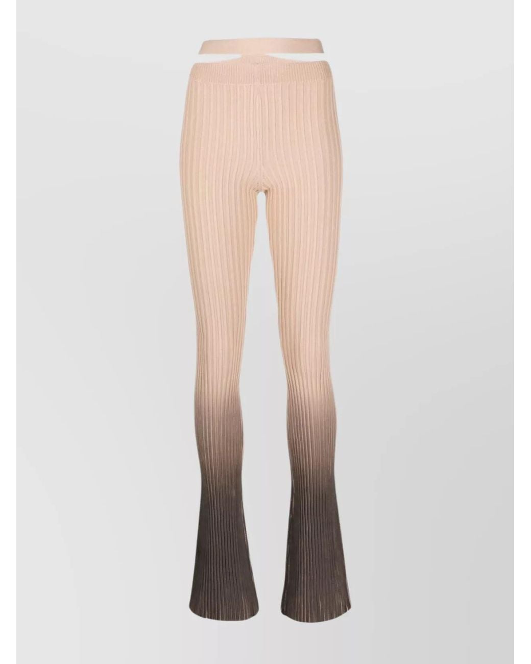 ANDREADAMO White High-Rise Ribbed Flared Trousers
