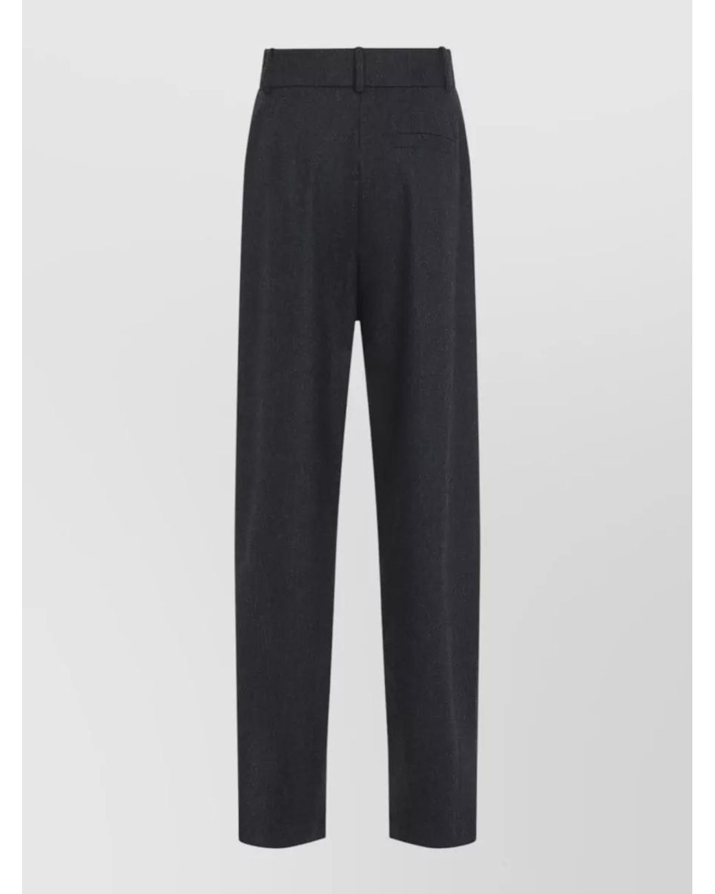 Giorgio Armani Blue Cashmere High-Rise Pleated Tapered Suit Trousers