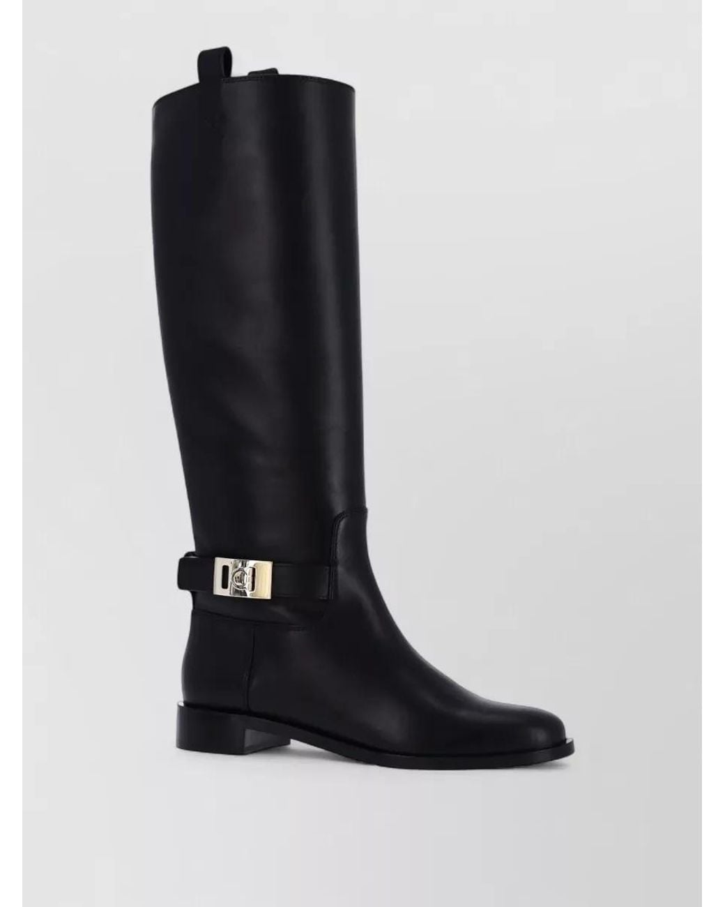 Ferragamo Black Leather Ankle Boots
