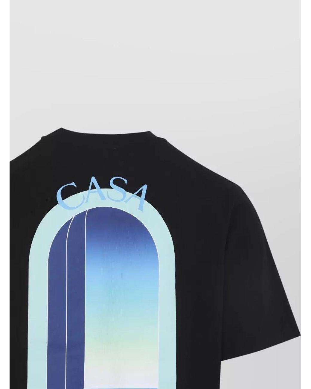 Casablanca Black Cotton Logo Print Short-Sleeve T-Shirt for men