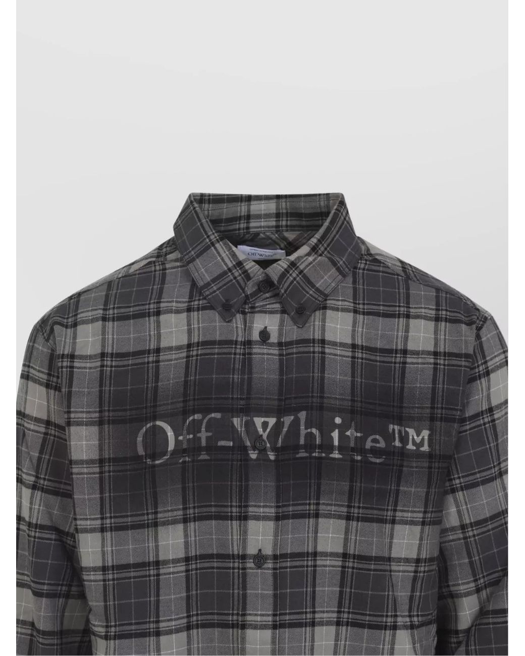 Off-White c/o Virgil Abloh Gray Checked Cotton Regular-Fit Shirt for men