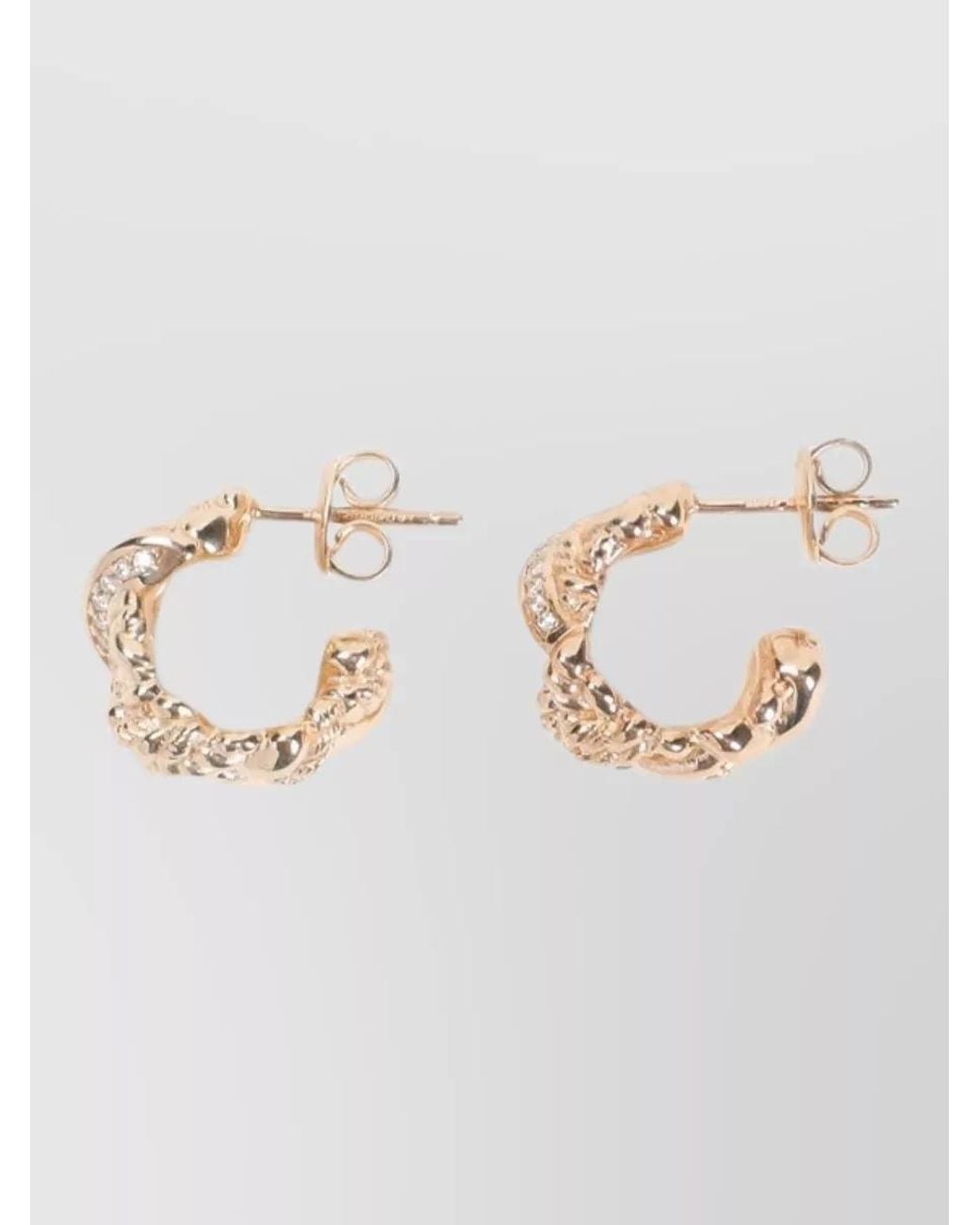 Bottega Veneta Natural Crystal-Embellished Hoop Earrings