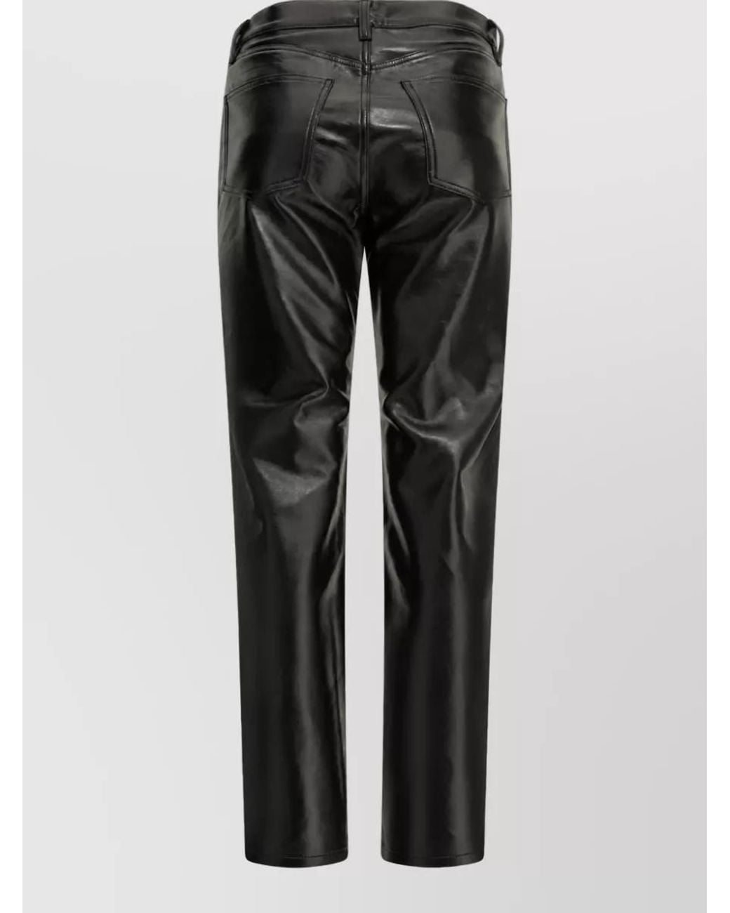 Agolde Black Recycled Leather Straight-Leg Pants