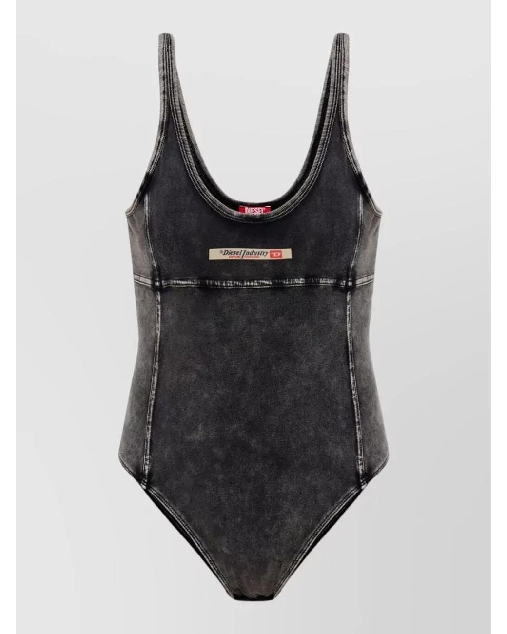 DIESEL Black Cotton Double-Strap Bodysuit