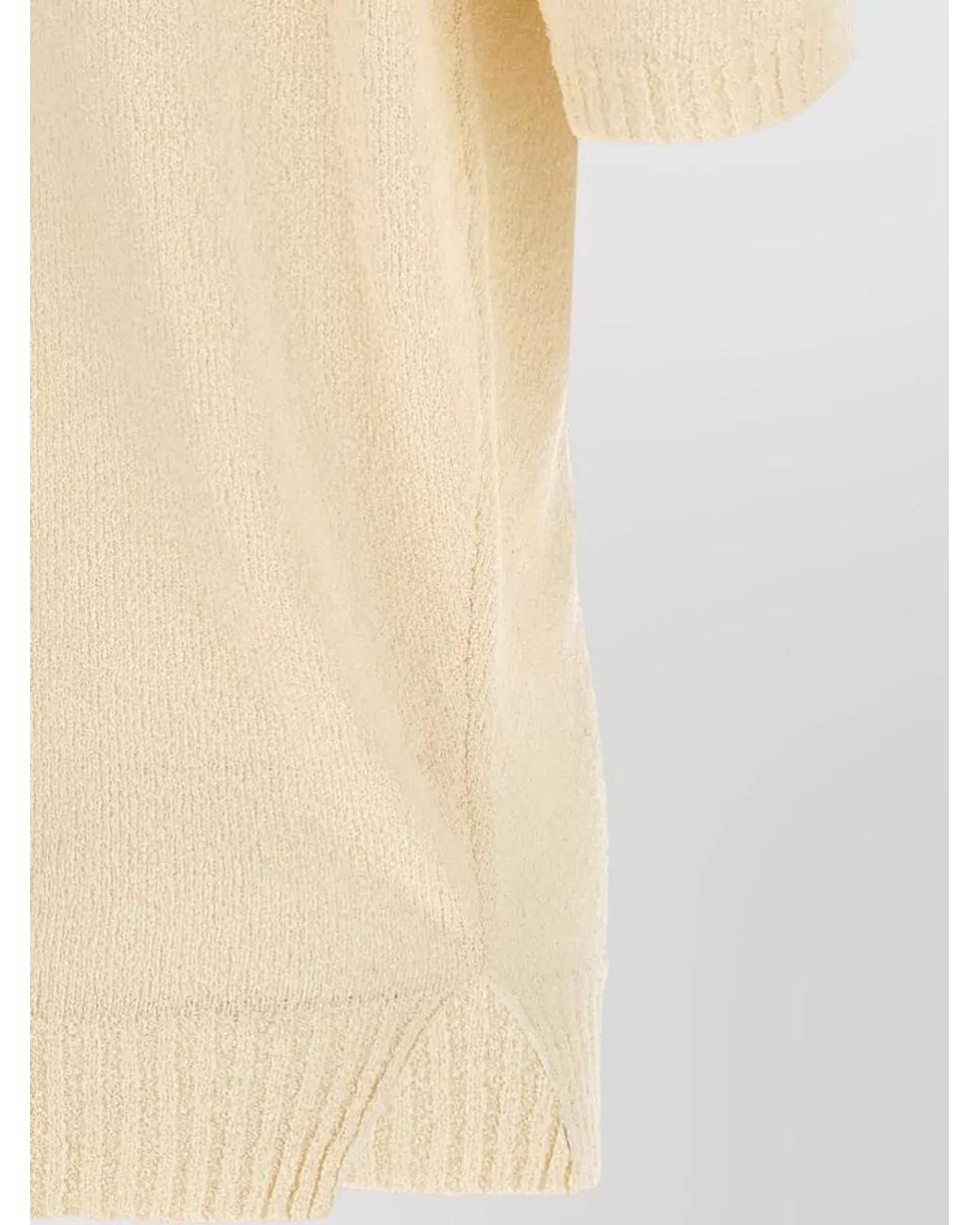 Ma'ry'ya Natural Bouclé Short-Sleeve Polo Shirt for men