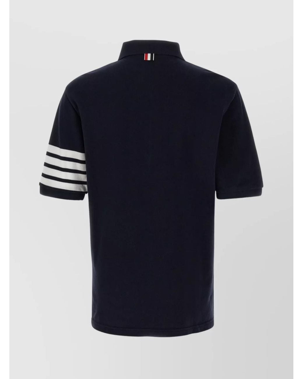 Thom Browne Blue Cotton Piqué Short-Sleeve Polo Shirt for men
