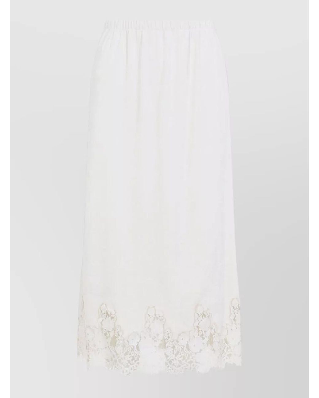 Alberta Ferretti White Midi Pencil Skirt