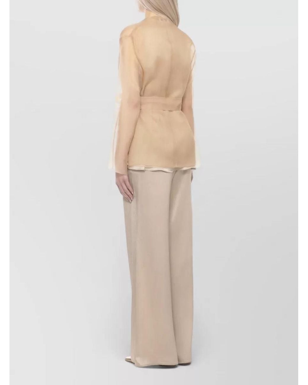 Antonelli Natural Silk Belted Long-Sleeve Blazer