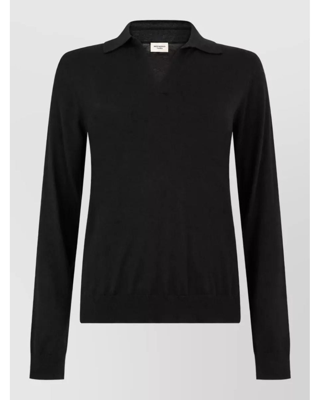 Weekend by Maxmara Black Wool Cashmere Long-Sleeve Sweater