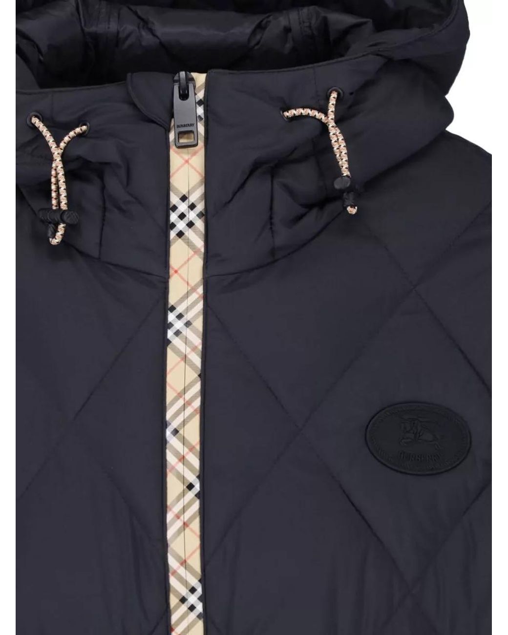 Burberry Blue Quilted Hooded Down Puffer Jacket for men