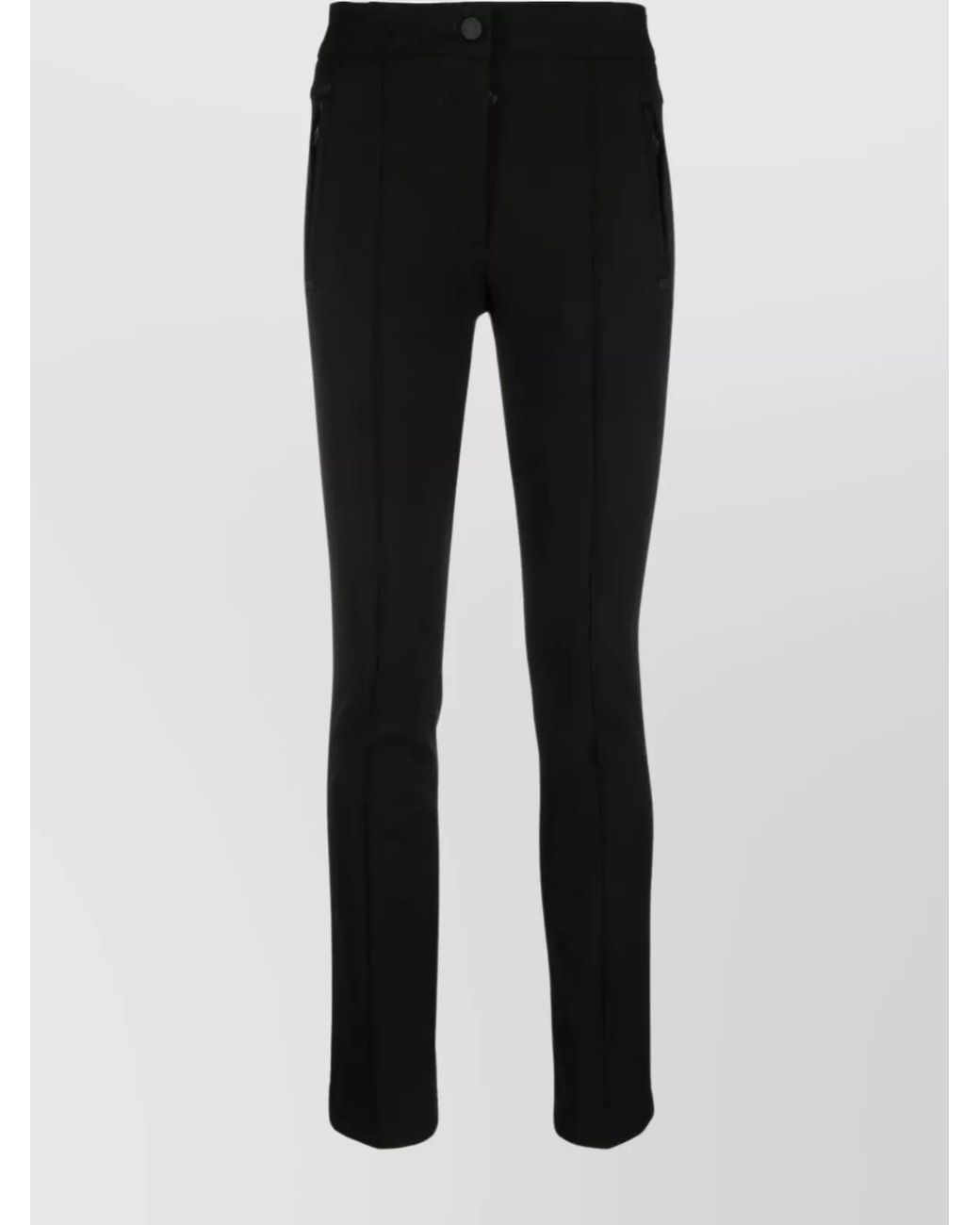 Moncler Black Mid-Rise Slim-Fit Trousers
