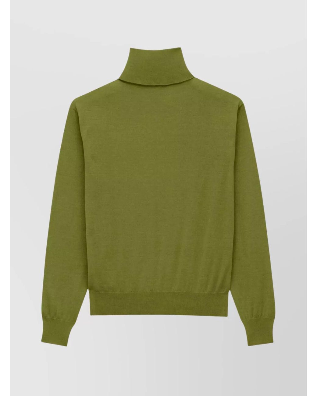 Saint Laurent Green Cashmere Wool Silk Turtleneck Jumper