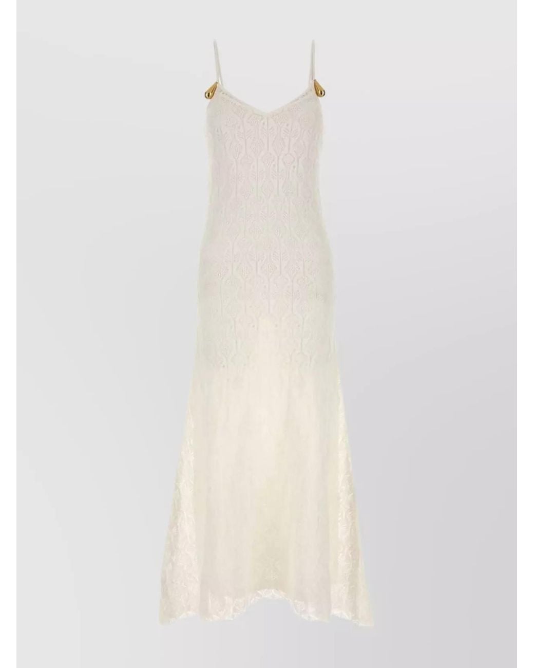 Bottega Veneta White Lace Midi Dress