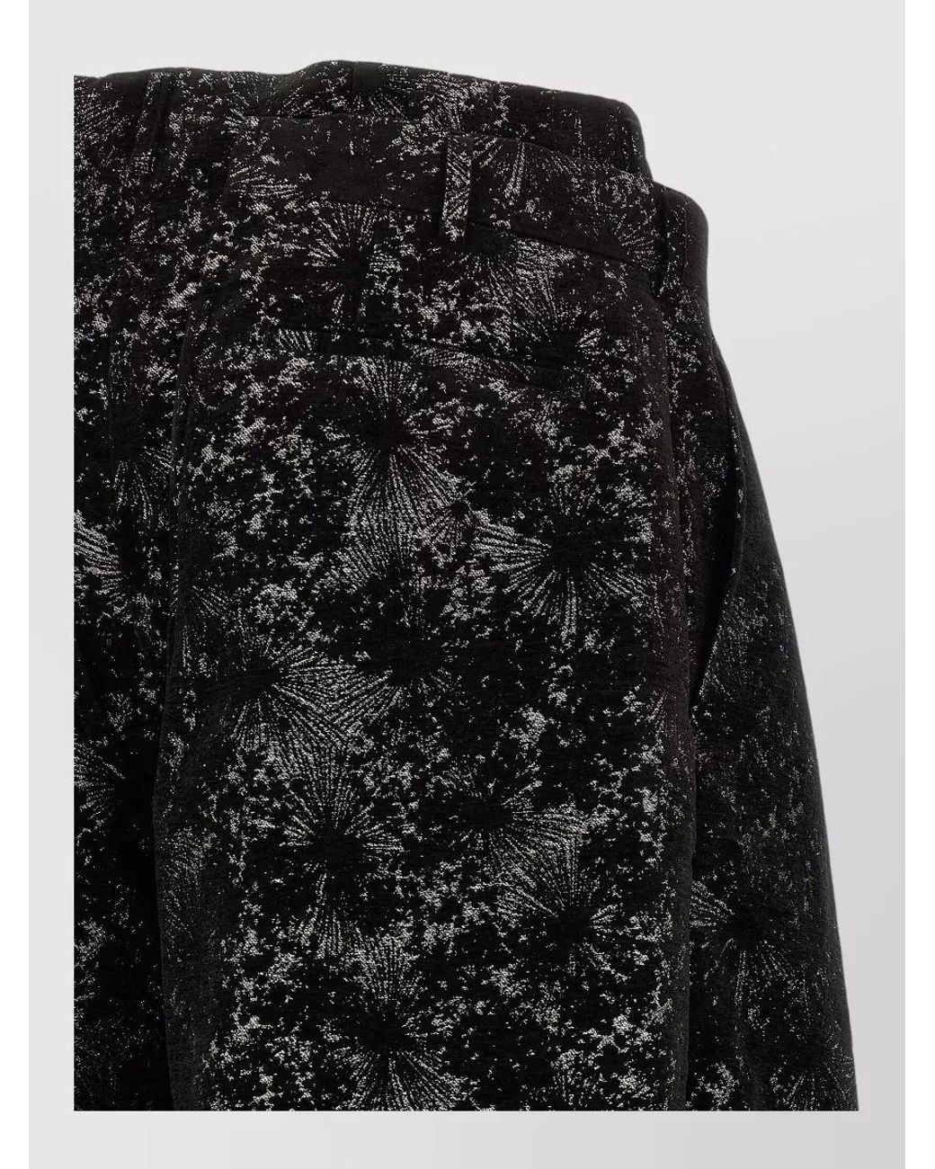 Comme des Garçons Black Metallic Abstract Printed Wide-Leg Bermuda Shorts for men